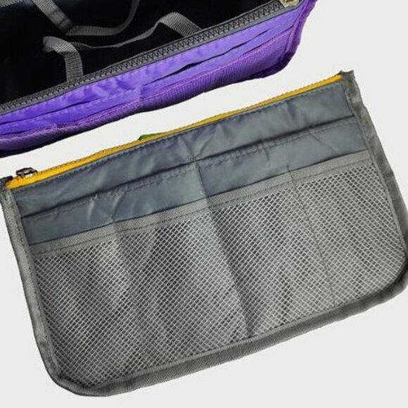 Handbag Organizer/ Purse Insert /Cosmetic Tote/ Gray - NWT - Picture 2 of 6
